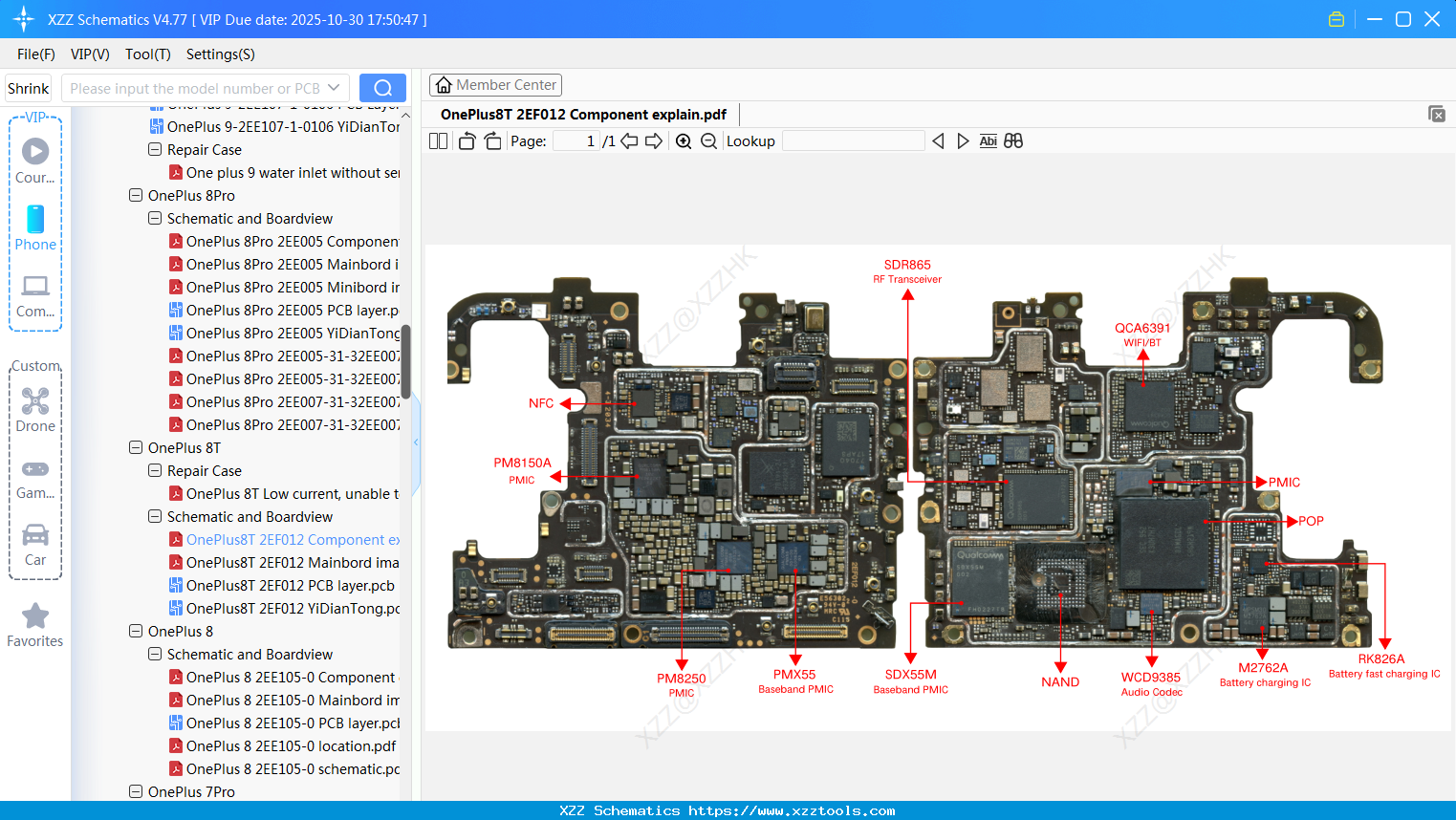 OnePlus8T 2EF012 Component Explain